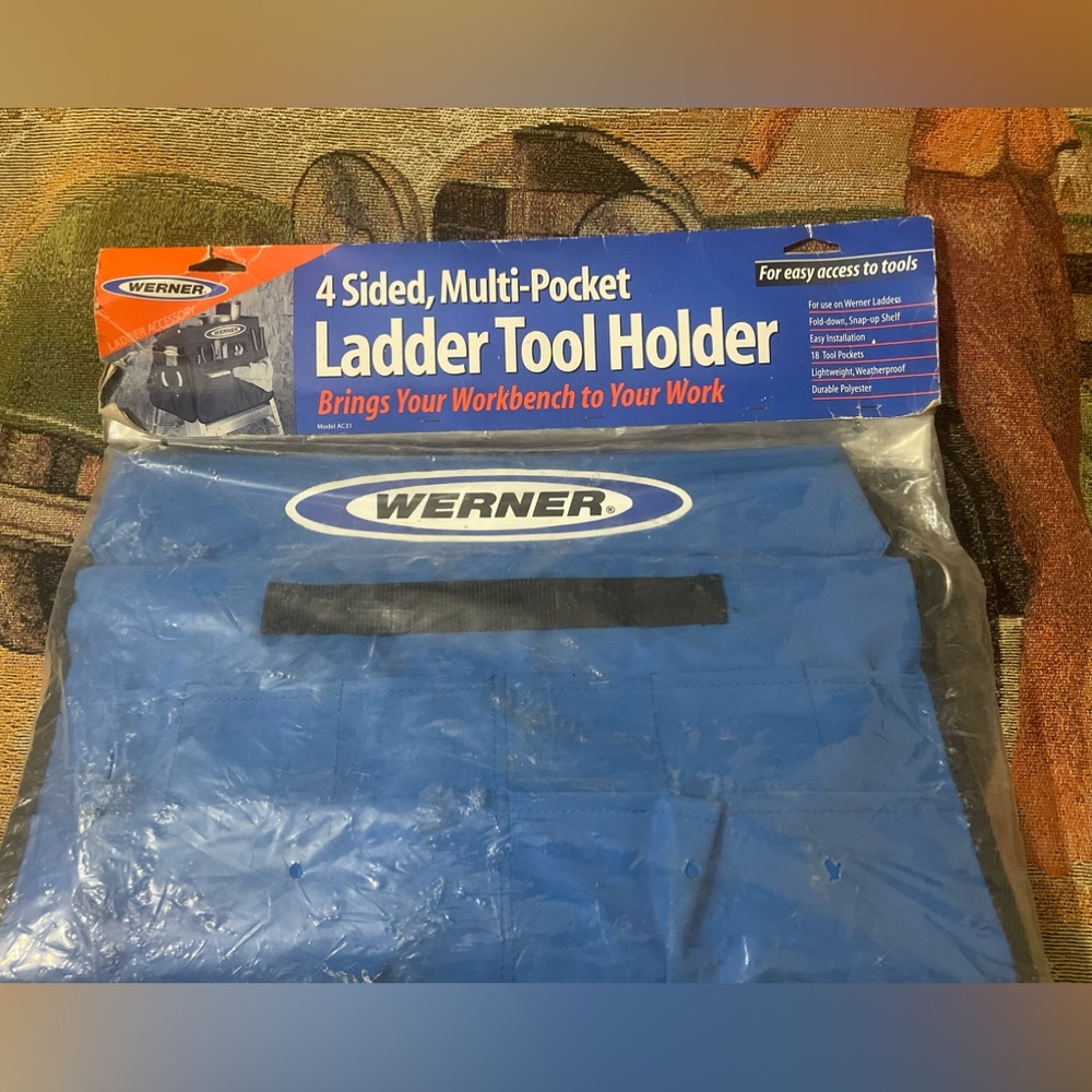 Werner 4-sided Multi-Pocket Step/ Extension Ladder Tool Bag/ Holder NEW